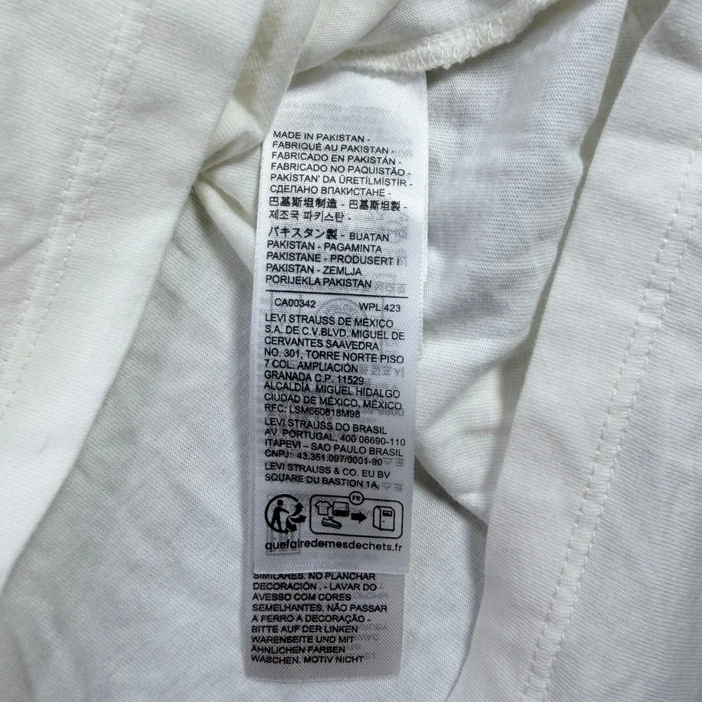 Levi's Mens L White Blue 100% Cotton Ringer T-Shirt Eagle Graphic 1853 Heritage